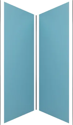 Image de Pack de 2 Panneaux Muraux Aluminium BLEU 90+90x210 cm avec Profilés ANODISE BRILLANT - WALL'IT