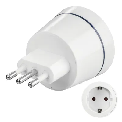 Produktbild von Hama 00223435, Typ L (IT), Typ C (Eurostecker) + Typ F, Gerade, Gerade, 100 - 250 V, Weiß