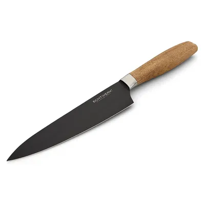 Produktbild von Echtwerk Kochmesser aus hochwertigem Stahl, Küchenmesser, Allzweckmesser, Spezialstahl, Griff aus Akazienholz, Klingenlänge: 20 cm, Black-Edition