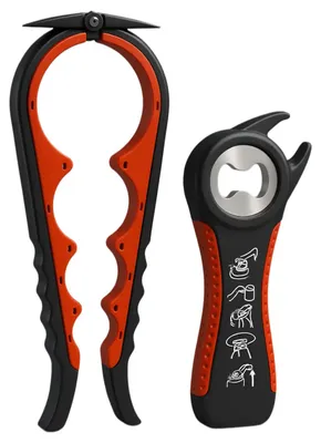 Productafbeelding van Nuvance Blikopener - 10 in 1 - Flesopener - Potopener - Bieropener - Keukenhulp - Opener - Rood