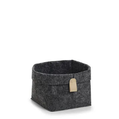 Image de ZELLER Boîte de rangement en feutre anthracite 16x16x17cm