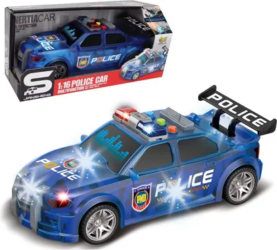 Produktbild von Auto Spielzeug, Polizeiauto, Spielzeugauto, Polizei Spielzeug, 1:16 Polizeiauto mit Licht und Sound, Aufziehauto