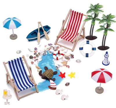Productafbeelding van Miniatuur Strandmicrolandschapsset met 21 Stukken