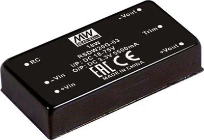 Produktbild von MEANWELL RSDW20H-15, DC DC-Wandler, 43-160V:+15V 1330mA 20W