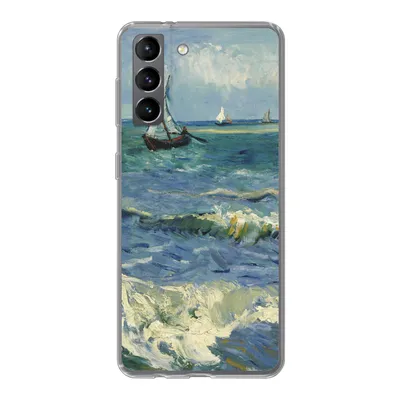 Produktbild von MuchoWow® Handyhülle Schutzhülle Hülle für Samsung Galaxy S21 Meereslandschaft bei Les Saintes-Maries-de-la-Mer - Vincent van Gogh Silikon Softcase Handy Hülle - Softcase