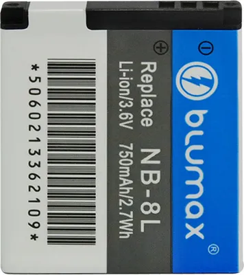 Produktbild von Blumax Akku passend für Canon NB-8L Powershot A2200, A3000 ,3100 750 mAh (3,6V)