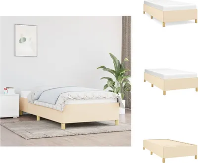 Immagine prodotto di vidaXL Struttura letto crema 90x190 cm in tessuto - Letti e strutture letto