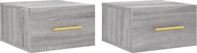 Produktbild von vidaXL Wand-Nachttische 2 Stk. Grau Sonoma 35x35x20 cm