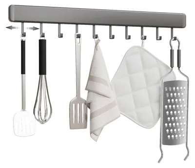 Produktbild von Omgoods – Küchenregal mit 10 verstellbaren Haken zur Wandmontage