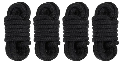 Image de Longe d'amarrage, nylon à double tressage, 1,27 cm x 4,57 m, corde marine haute résistance, noire