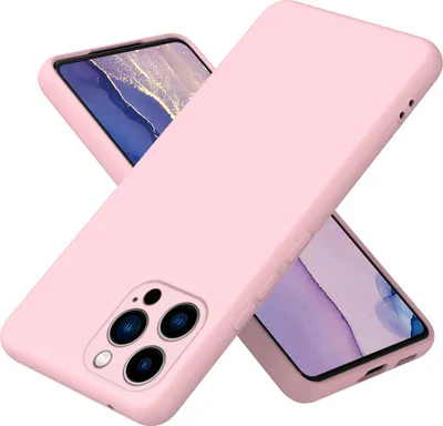 Immagine prodotto di Custodia per iPhone 15 Pro Max Custodia protettiva morbida in silicone liquido rosa