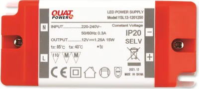 Immagine prodotto di QUATPOWER Alimentatore switching per LED YSL12-1201250, 12 V-, 15 W