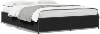 Produktbild von vidaXL Bettgestell Schwarz 120x200 cm Holzwerkstoff und Metall