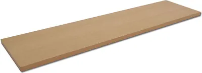 A long, narrow wooden plank shown diagonally against a white background.