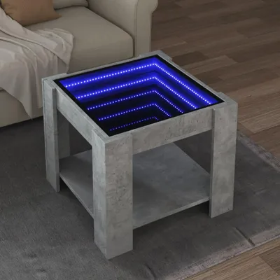 Obrázek produktu pro vidaXL LED konferenční stolek betonový šedý 53x53x45 cm materiál na bázi dřeva