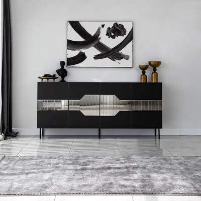 Produktbild von Skye Decor, Milan - Black, Fume, Konsole, 100 % MELAMINBESCHICHTETE SPANPLATTEN, Schwarz, 180 x 40 x 80 cm