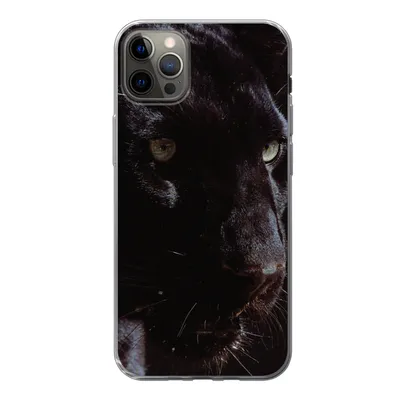 Produktbild von MuchoWow® Handyhülle Schutzhülle Hülle für iPhone 12 Pro Max Panther - Tier - Schwarz Silikon Softcase Handy Hülle - Hartschale