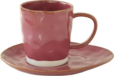 Produktbild von Tasse mit Untertasse INTERIORS burgundy urban pink 250ml Porzellan Easy Life WA