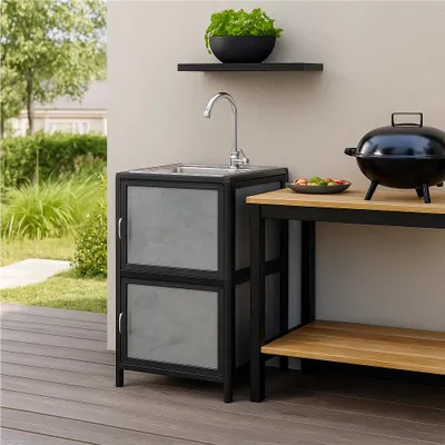 Produktbild von Spüle mit Unterschrank für Outdoorküche Grau