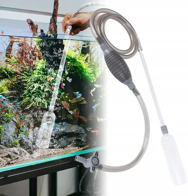 Immagine prodotto di Sifone acquario Aqua Nova con pompa manuale e valvola regolazione, tubo flessibile 1,7 m per pulizia fondo