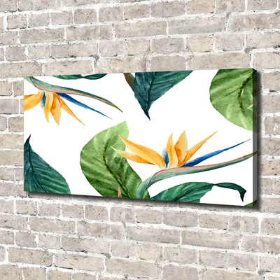 Produktbild von Tulup® Leinwandbild - 140x70 cm - Wandkunst - Drucke auf Leinwand - Leinwanddruck  - Blumen & Pflanzen - Gelb - Tropische Blumen