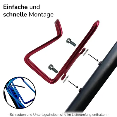 Produktbild von Aluminium Trinkflaschenhalter Rennrad Flaschenhalter Fahrrad Getränkehalter Rot