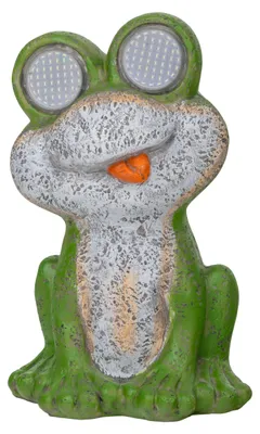 Produktbild von LED Solar-/Dekoleuchte "FROGGEL", Lampe für den Außenbereich im Romantik-Style, aus Kunststoff in grün, 10,5 x 10,5 x 18 cm, mit Diode – mit Druckschalter