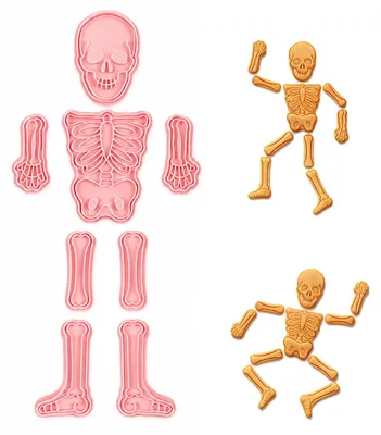 Halloween Keksausstecher Set, 8-teilig Skelett Mann