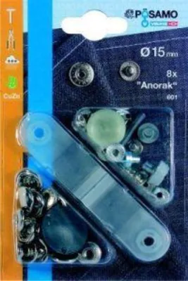 Produktbild von PÖSAMO Druckknopf Anorack Ms silberf., 15 mm a 8 Stk.