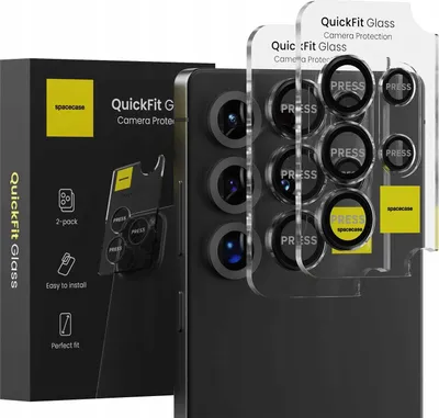 Immagine prodotto di 2x SPACECASE QuickFit Camera Glass con applicatore per vetro Galaxy S25 Ultra Black