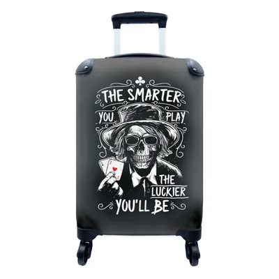 Produktbild von MuchoWow® Koffer Handgepäck Trolley Rollkoffer Kleine Reisekoffer mit 4 Rollen - Mancave - Spielkarten - Männer - Retro - Cabin Size < 55x40x23 cm & 55x40x20 cm - Fotokoffer - Kabinenkoffer - Boardgepäck - Reise-Box - Reisekoffer - Reisegepäck - Koffer mit Bild - Trolley für Kinder