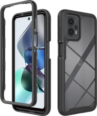 Obrázek produktu pro Moto G13 / G23 Pouzdro, Hybrid Průhledné Zadní Kryt, Robustní TPU Nárazník, Nárazuvzdorné Pouzdro pro Motorola Moto G13 / G23 černé
