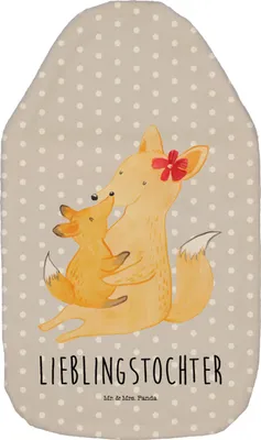 Produktbild von Mr. & Mrs. Panda Wärmflasche Fuchs Mama - Grau Pastell - Geschenk, Wärmflaschen, naturkautschuk, Bettflasche, Flauschige, Schoß, Tochter, Muttertag, Mutter, Wärmekissen