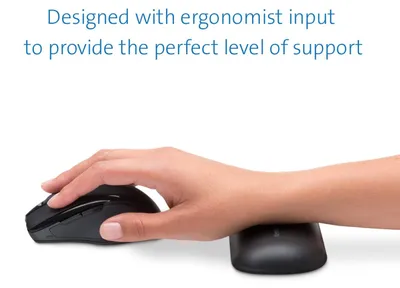 Produktbild von Kensington ErgoSoft Handgelenkauflage für Standardmaus, Schwarz, MIL-STD-810H Method 504.3 Contamination by Fluids, 1,52 kg, 1,52 kg, 16,3 cm, 23,9 cm