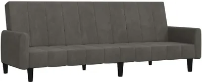 Produktbild von vidaXL Schlafsofa 2-Sitzer Dunkelgrau Samt