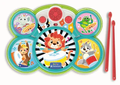 Produktbild von Clementoni Baby-Tier-Schlagzeug, elektronisches Musikinstrument ab 18 Monaten, 1