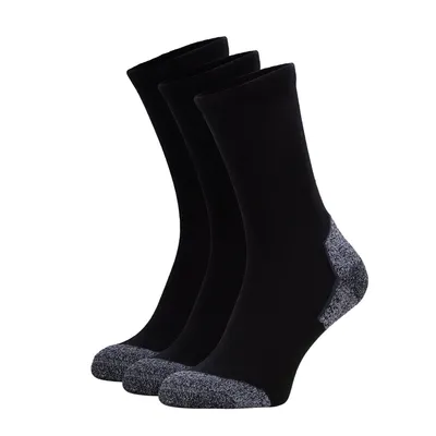 Produktbild von NOMAD® 3er-Pack Socken Größe 35-38 | Baumwolle Wandersocken Crew 3er-Pack Schwarz | Nahtlos | Damen & Herren | Mittlere Dämpfung | Geruchshemmend