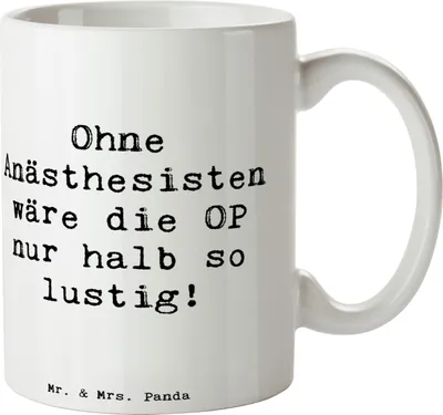 Produktbild von Mr. & Mrs. Panda Pott Spruch Anästhesist Humor - Weiß - Geschenk, Kaffeetasse, Narkosearzt, Becher, Anästhesisten, Beruf, Teepott, Geschenke für Berufstätige, Teetasse