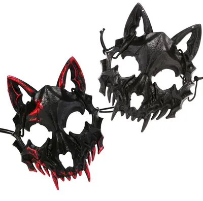 Wolf-Masker, 2 Stück, gruselig, Halbmasker für Karneval