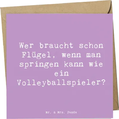 Produktbild von Mr. & Mrs. Panda Klappkarte Spruch Volleyball Sprung - Lavendeltraum - Geschenk, doppelkarte, faltkarte, Glückwunschkarte, Sportart, Freizeitspieler, Sportler, Grußkarte