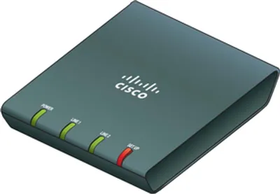Produktbild von Cisco ATA 187, G.729, G.729A, RoHS, IEEE 802.1Q, DNS, DHCP, ICMP, IP, RTP, TCP, TFTP, UDP, SSL/TLS, 5 - 45 °C, 5 - 95%
