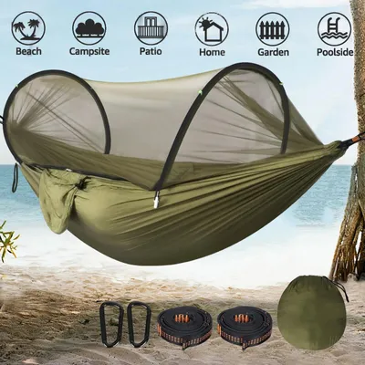 Produktbild von Ultraleicht Outdoor Hängematte mit Moskitonetz 300KG Tragkraft Reisehängematte