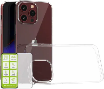 Immagine prodotto di Per Apple iPhone 15 Pro Max Silicone TPU trasparente 0,26 H9 vetro custodia del telefono cellulare