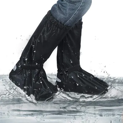Produktbild von Regenüberschuhe Wasserdicht Überschuhe Schnee Staub Schutz und rutschfeste Schuhüberzieher mit Reflektoren Perfekt für Outdoor,Camping Radfahren Bergsteigen auch bei Regen, Schnee oder Staub