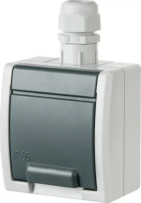 Image de Elektroplast Socket Aquant Grey Ip65 1244-65