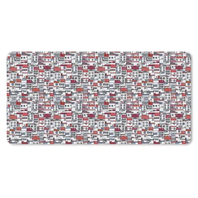 Produktbild von MuchoWow® Schreibtischunterlage Stadt - Muster - Häuser 80x40 cm - XXL Mauspad - Gaming Mauspad