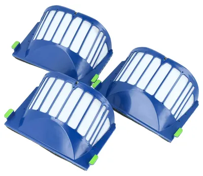 Produktbild von vhbw 3 Staubsaugerfilter kompatibel mit iRobot Roomba 640, 600, 600-Serie AeroVac, 610, 630, 620, 660, 650, 670 Staubsauger - HEPA-Filter dunkelblau
