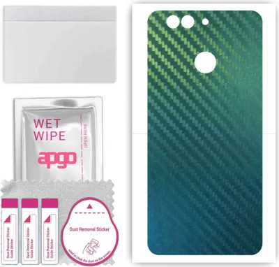 Produktbild von apgo Rückseite Schutzfolie, Skin, kompatibel mit Huawei nova 2 plus, Hinten Displayschutzfolie aus Vinylfolie, kratzfest, einfache Montage - Kohlenstoff-Chamäleon CAKA1