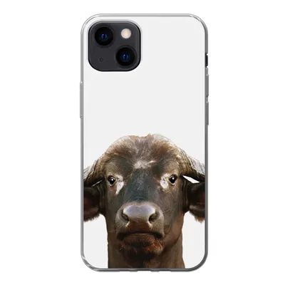 Produktbild von MuchoWow® Handyhülle Schutzhülle Hülle für iPhone 13 mini Büffel - Wasserbüffel - Kopf - Kuh - Hörner - Jungen - Mädchen Silikon Softcase Handy Hülle - Softcase