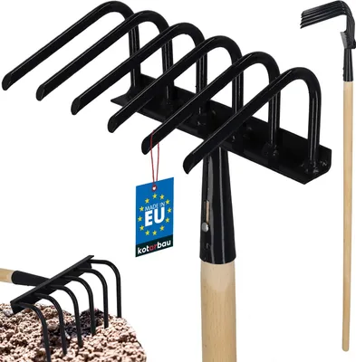 Obrázok produktu pre KOTARBAU® Záhradná motyčka 6-ramenná s drevenou násadou 120 cm Motyčka na pletie z ocele Záhradný pazúr na kyprenie pôdy Hrabličky na záhradu Záhradné náradie Kyprenie a prevzdušňovanie s pazúrmi Hrabličky na kvety
